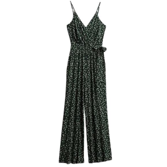 Kaileigh Rochelle Floral Jumpsuit in Dark Green NWOT Size MP - Picture 4 of 4